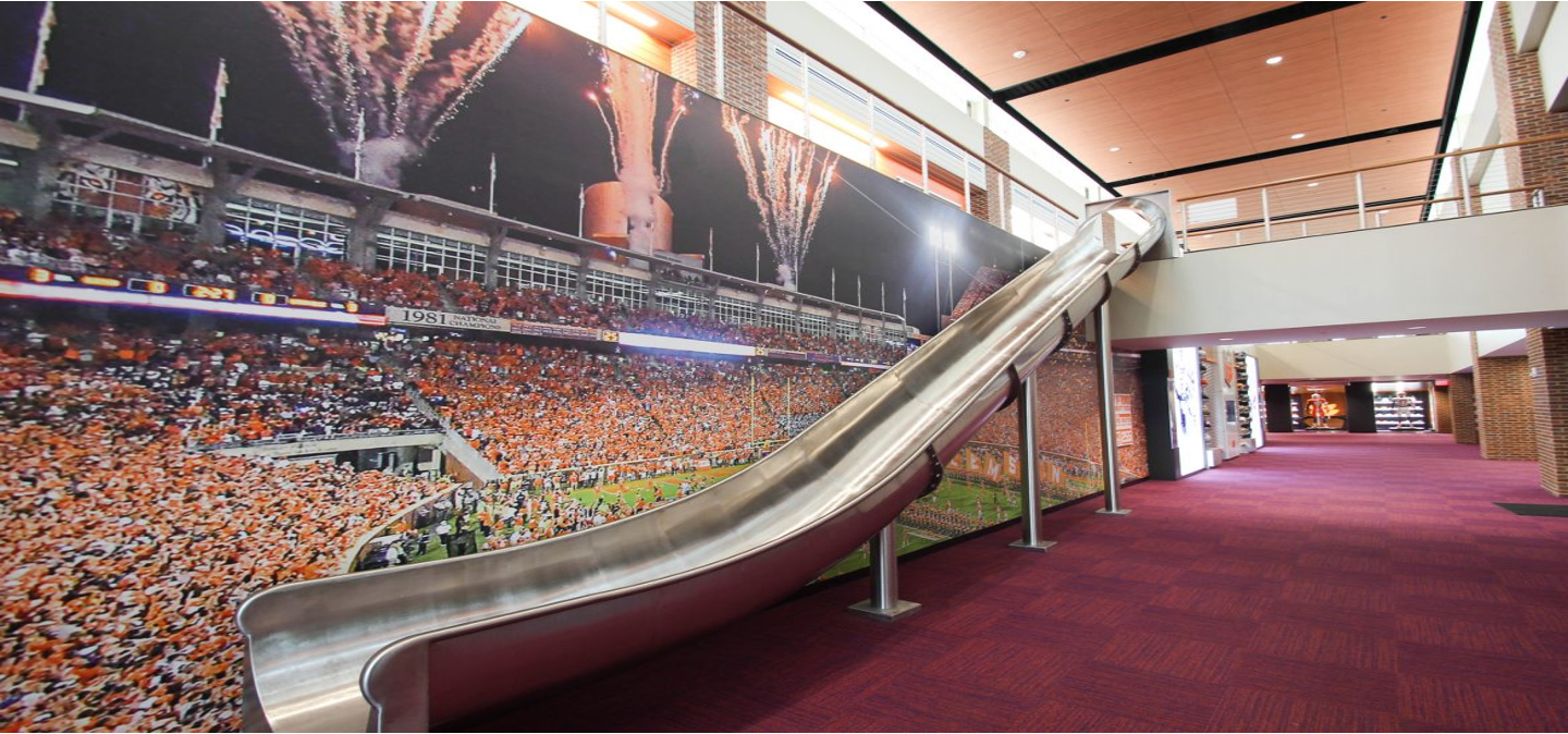 Big image print behind a slide